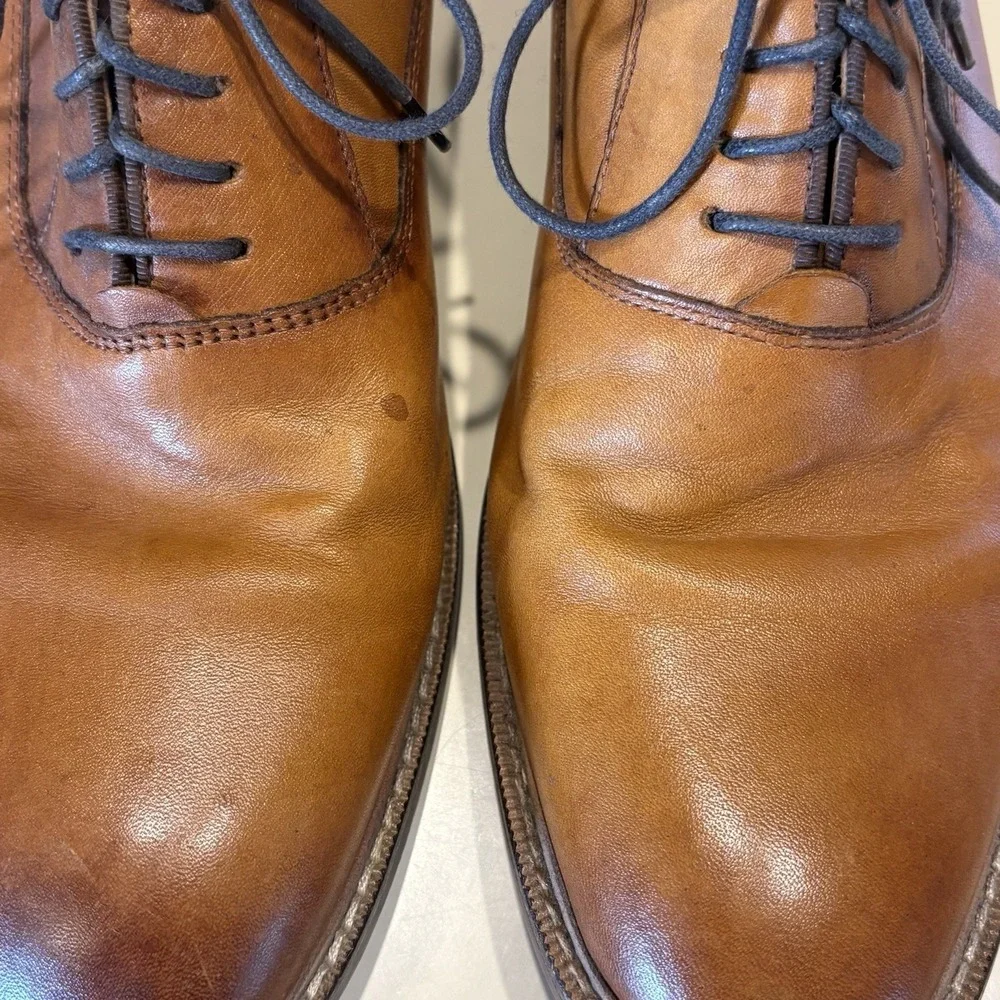 Aston Grey Collection Leu leather‎ oxford Men's Brown Dress Shoes Size 9